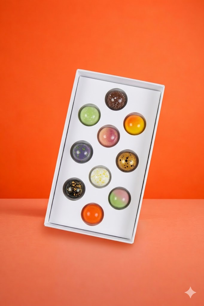 SIJL bonbon box met 10 handgemaakte bonbons, zelf samengesteld