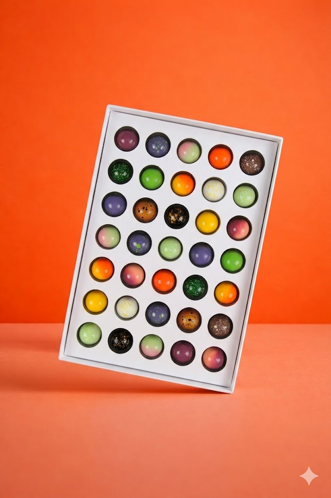 SIJL bonbon box met 35 handgemaakte bonbons, zelf samengesteld
